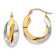 14k Yellow Gold and 14k White Gold 3/4" Polished Knife Edge Double
Hoop Earrings
