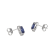 Blue And White Cubic Zirconia Rhodium Over Sterling Silver Stud Earrings 3.12ctw