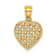 10K Yellow Gold Cut-Out Textured Woven Heart Charm