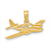 14k Yellow Gold Textured Cessna Plane Pendant