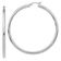 Rhodium Over 14k White Gold 2 3/8" Polished Tube Hoop Earrings