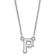 Rhodium Over Sterling Silver MLB LogoArt Pittsburgh Pirates P Pendant Necklace