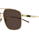 Gucci Gold Tone Square Frame / Brown Lenses Sunglasses