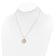 14K Two-tone Fancy Link Diamond-cut Heart in Open Circle Necklace