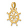 14k Yellow Gold 3D Ships Wheel Charm