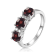 Garnet and Moissanite Sterling Silver 3-Stone Ring