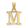 14k Yellow Gold Polished Block Letter M Initial Pendant