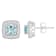 5mm Cushion Aquamarine 1/5 ctw Diamond Rhodium Over Sterling Silver Halo
Stud Earrings