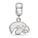Sterling Silver Rhodium-plated LogoArt University of Iowa XS Dangle Bead