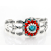 Turquoise And Coral Southwest Design Sterling Silver Cuff Bracelet