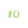 14K Yellow Gold Over Sterling Silver Double Hoop Enamel Earrings in Neon Green
