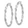 Rhodium Over 14K White Gold 1 5/8" Polished and Textured Twisted
Hoop Earrings