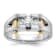 10K Two-tone Yellow and White Gold Men's Polished Satin and Cut-Out
3-Stone Diamond Ring 0.78ctw