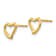14k Yellow Gold Children's 7mm Heart Stud Earrings