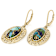 Multi-Color Blended Turquoise Oval Dangle Earrings In 18K Gold Over
Sterling Silver 17x7mm