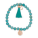 Rose Stainless Steel Polished with Tassel Mint Jade Stretch Bracelet