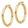 14k Yellow Gold 1 5/16" Polished and Diamond-cut Hoop Earrings