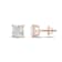 White Cubic Zirconia 14k Rose Gold Studs With Velvet Gift Box 4.00ctw