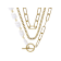 Pearl Simulant Paperclip And Cuban Link Necklace In Gold-Tone 18 Inch