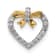 14k White Gold and Yellow Rhodium Over 14k White Gold Diamond Heart with
Bow Chain Slide Pendant