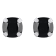 5mm Cushion Black Onyx Rhodium Over 10k White Gold Stud Earrings
