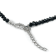 Black Spinel and Diamond Washer Sterling Silver Necklace 75.00ctw