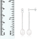 White Cultured Freshwater Pearl and Cubic Zirconia Rhodium Over Sterling
Silver 7-8mm Drop Earrings