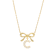 Initial C Bow CZ Necklace In 14K Gold Over Sterling Silver 0.23ctw