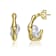 Curved Pearl Simulant Huggie Earrings In 14K Gold Over Brass
