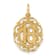 14k Yellow Gold Brushed and Diamond-Cut Number 18 Oval Pendant