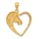 14k Yellow Gold Brushed and Diamond-Cut Horse Pendant