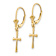 14k Yellow Gold Polished Cross Dangle Earrings