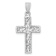Rhodium Over 14k White Gold Polished and Textured Braided Cross Pendant