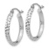 Rhodium Over 14k White Gold 13/16" Knife Edge Diamond-Cut Hoop Earrings