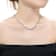 CZ Flower Tennis Necklace In Sterling Silver 16 Inch