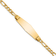 14k Yellow Gold Soft Diamond Shape Figaro Link ID Bracelet