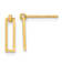 14k Yellow Gold Polished Open Rectangle Dangle Earrings
