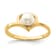 14K Yellow Gold 4-5mm White Button Freshwater Cultured Pearl Heart Ring