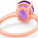 11x9mm Oval Amethyst and White CZ 18K Rose Gold Over Sterling Silver
Ring, 3.11ctw