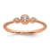 14K Rose Gold Roped Band Petite Round Diamond Ring 0.10ctw