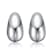 San Marco Rain Drop Cuff Earrings In Rhodium Over Brass