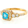 Blue Apatite And White Zircon Ring In 18K Gold Over Sterling Silver 1.50ctw