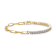 Tennis Bracelet With Paperclip ChaIns In 14K Gold Over Brass