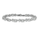 Rhodium Over 14k White Gold Floral Diamond and Aquamarine Bracelet