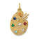 14k Yellow Gold Textured Cubic Zirconia Stones Artist Palette Charm