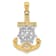 14K Yellow Gold with Rhodium Polished Mariners Crucifix Pendant