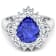 3.86ctw Violet Tanzanite and Diamond 14K White Gold Halo Ring
