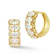 Rachel Zoe White Oval CZ Bold Hoop Earrings in 14K Gold Over Sterling Silver