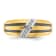 10K Two-tone Yellow Gold with Black Rhodium Men's Polished Diamond Ring 0.06ctw