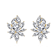CZ Corsage Flower Cluster Stud Earrings In 14K Gold Over Sterling Silver